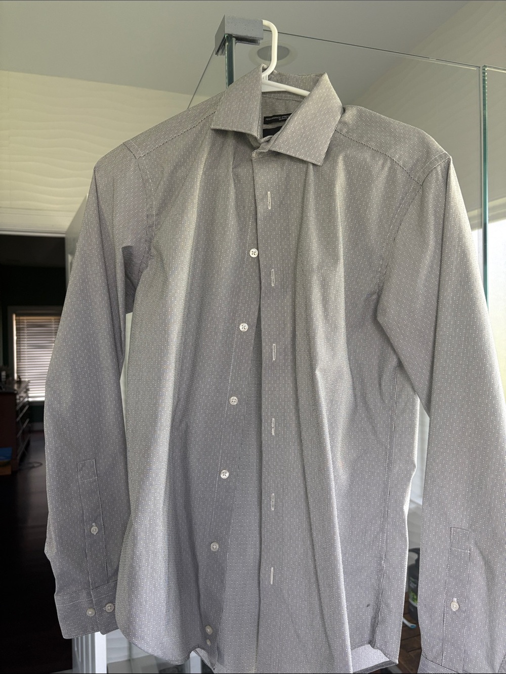 Kenneth Cole Men's Light Gray Microdot Dress Shirt